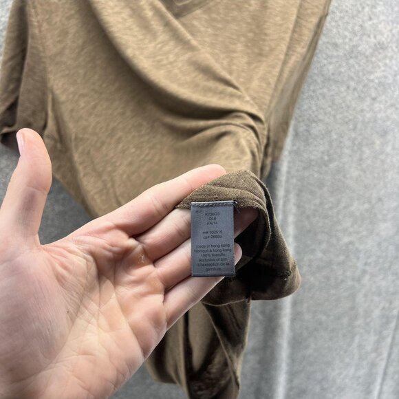 John Varvatos Shirt Mens Large Brown V Neck 100% Linen Lightweight Casual - Picture 8 of 10